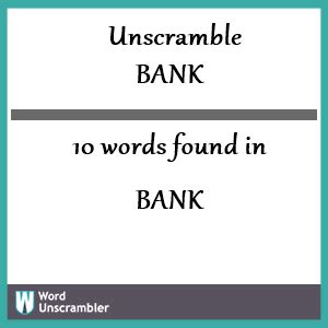 unscramble banking|unscramble example.